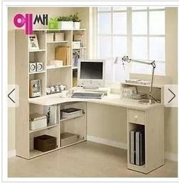 轉(zhuǎn)角電腦桌 組合電腦桌 簡潔書桌 書柜 臺式電腦桌組合